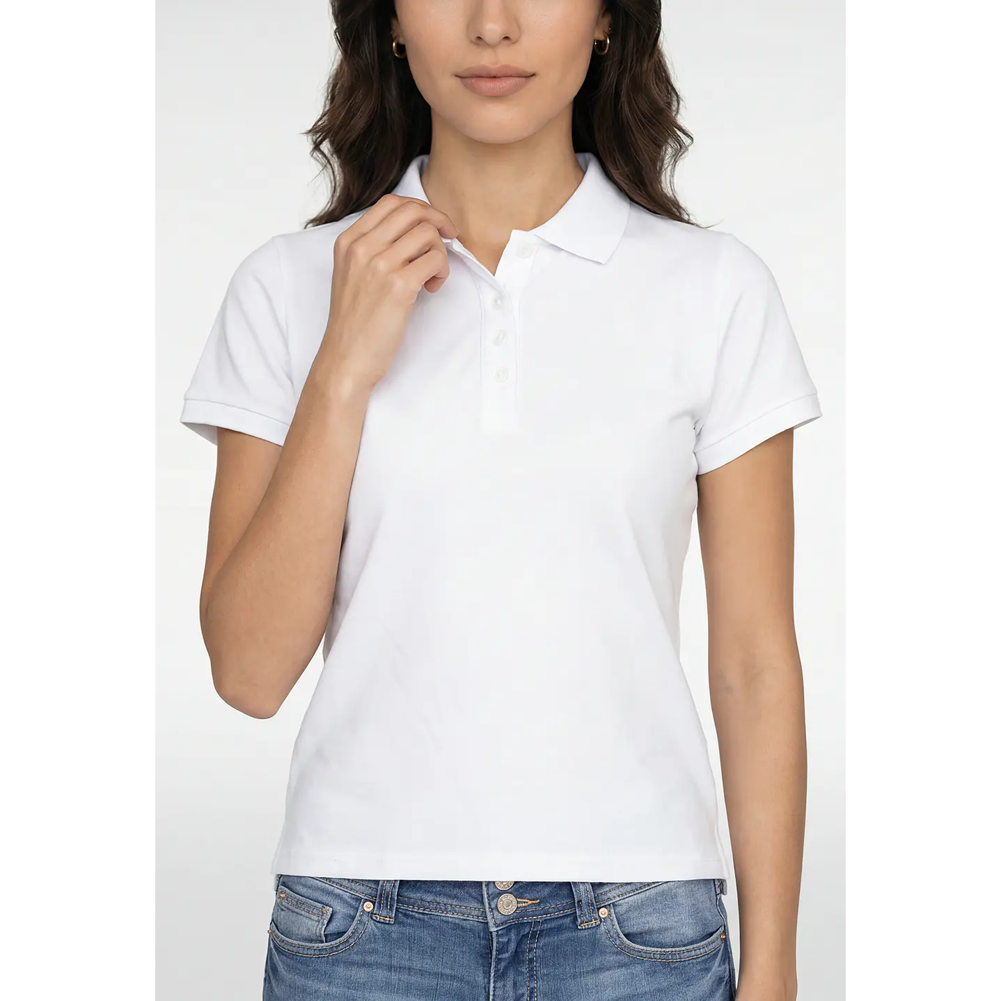 Polera Pique Mujer Blanco 4
