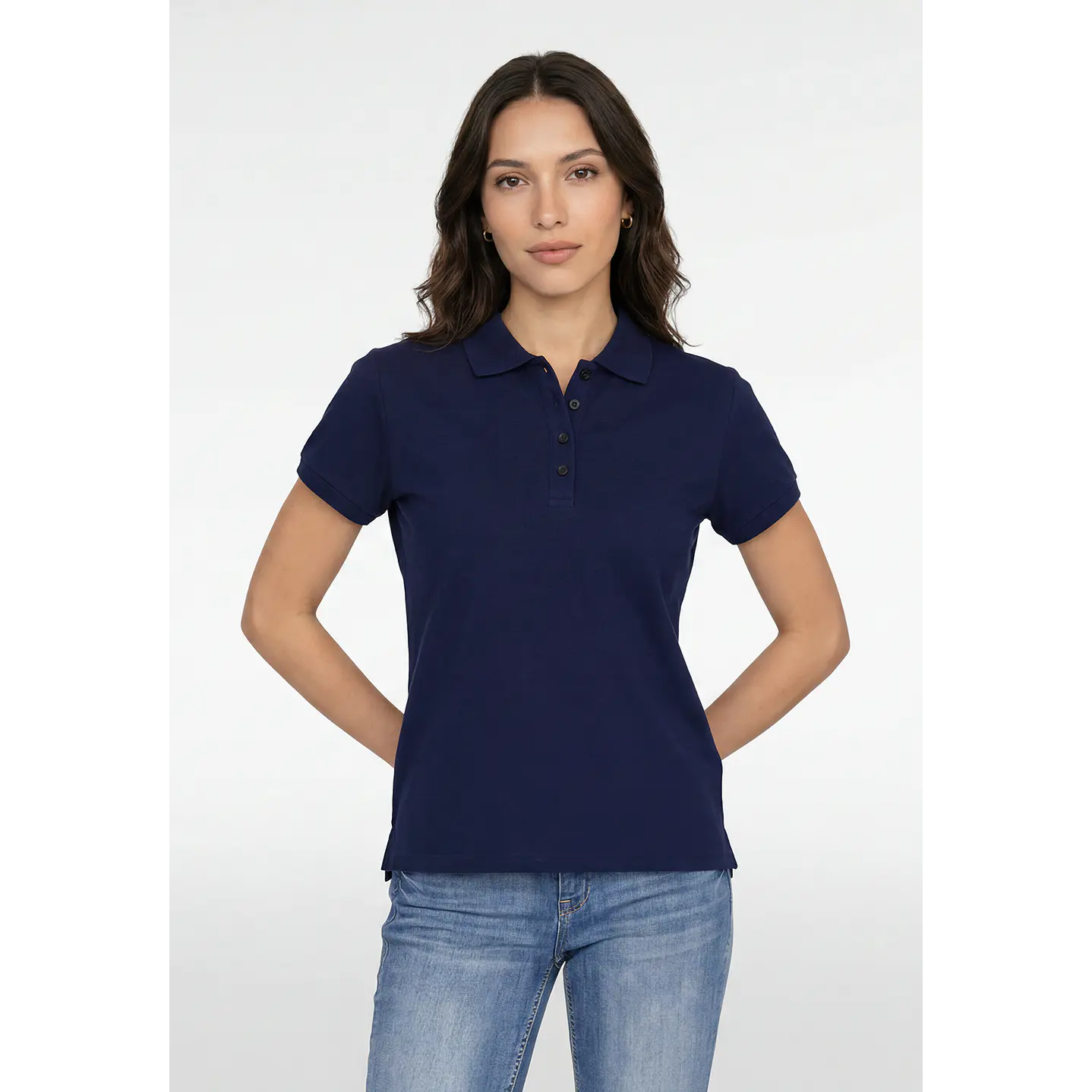 Polera Pique Mujer Azul 1