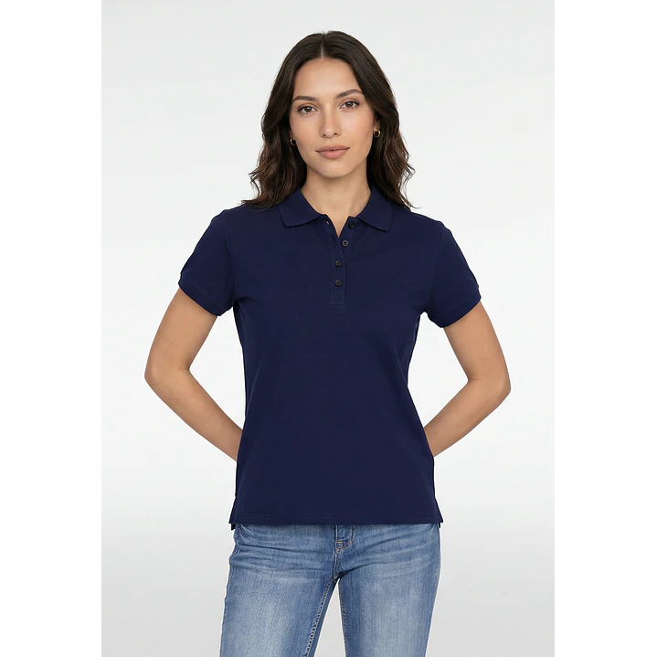 Polera Pique Mujer Azul 1