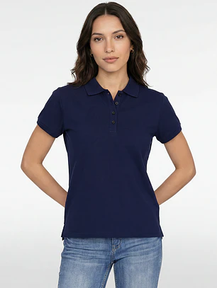 Polera Pique Mujer Azul