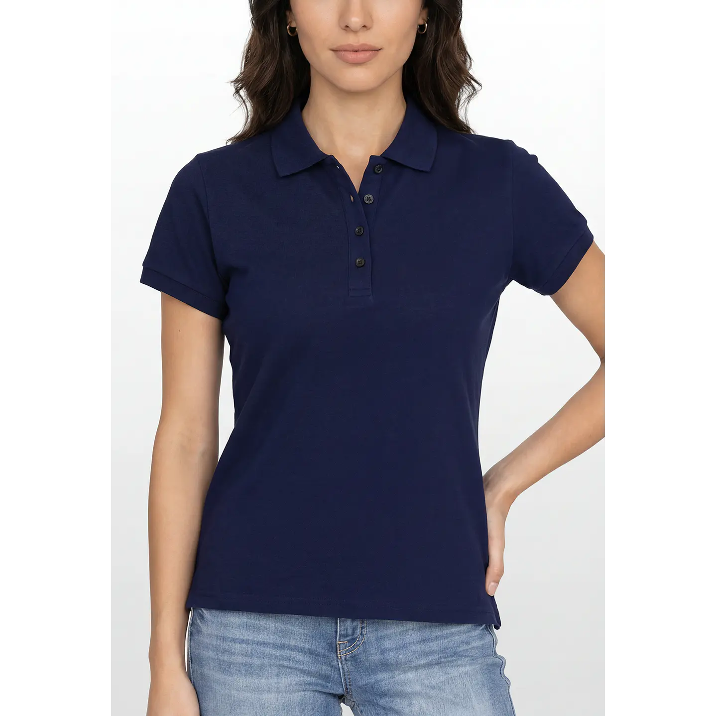 Polera Pique Mujer Azul 3