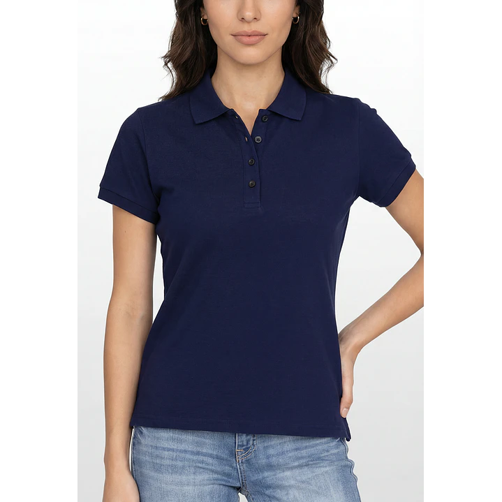 Polera Pique Mujer Azul 3