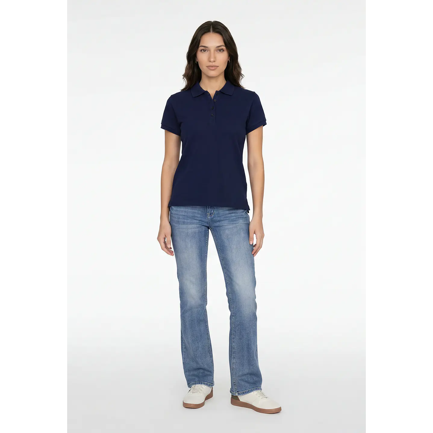 Polera Pique Mujer Azul 2