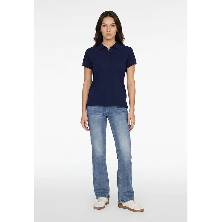 Polera Pique Mujer Azul 2