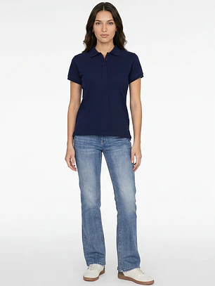 Polera Pique Mujer Azul