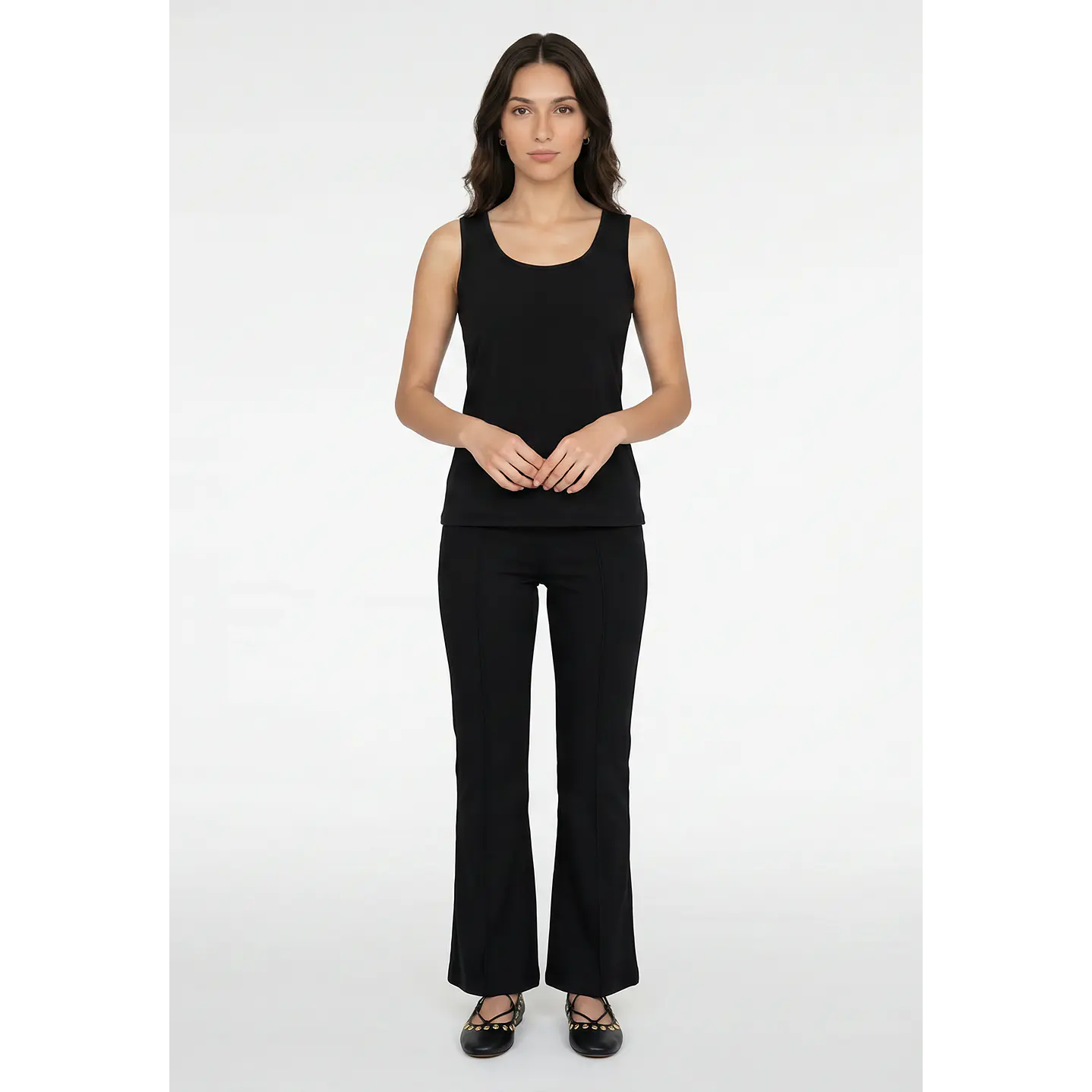Polera Clasica Mujer Sin Manga Negro 2