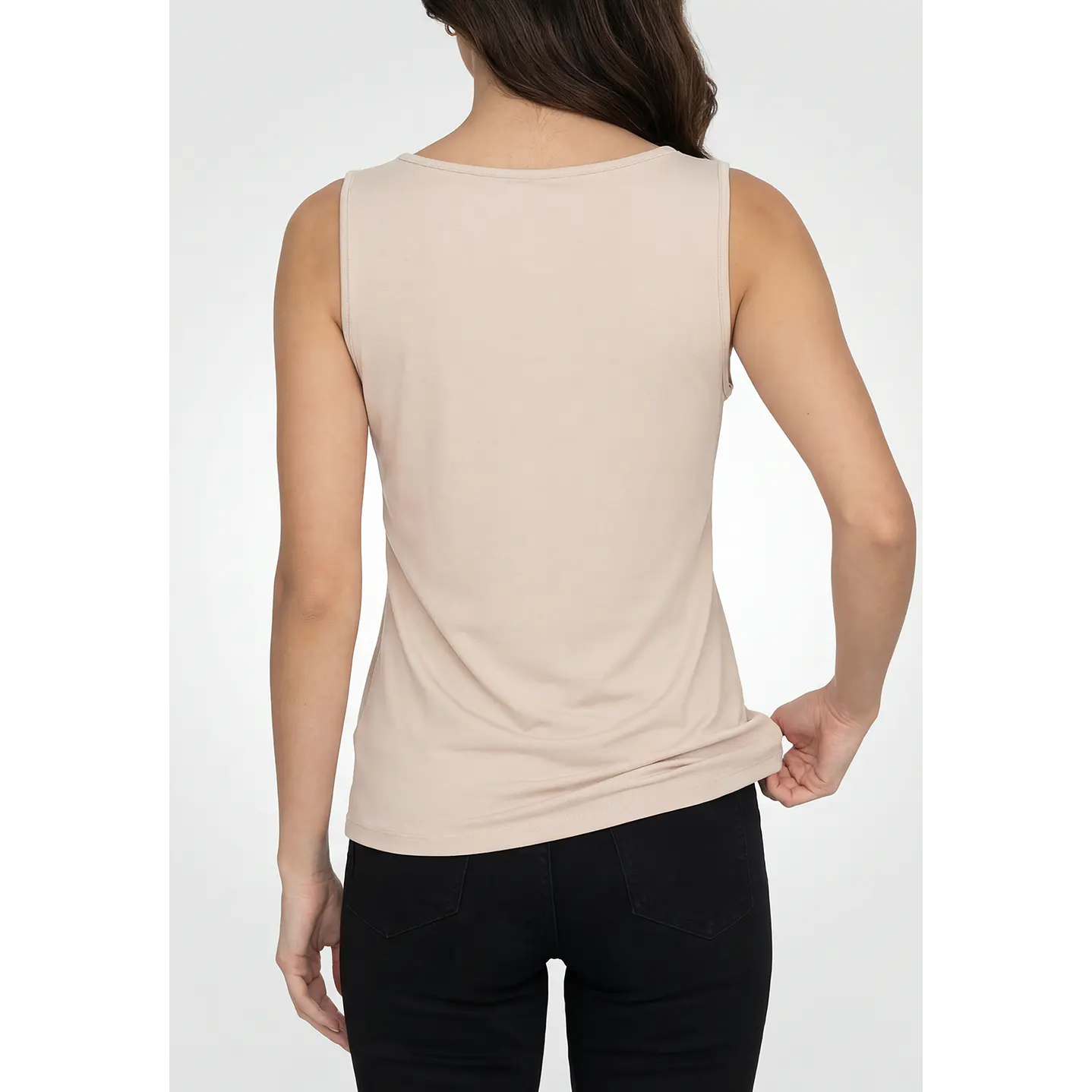 Polera Clasica Mujer Sin Manga Beige 3