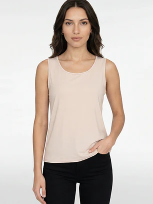 Polera Clasica Mujer Sin Manga Beige