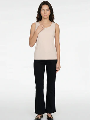 Polera Clasica Mujer Sin Manga Beige