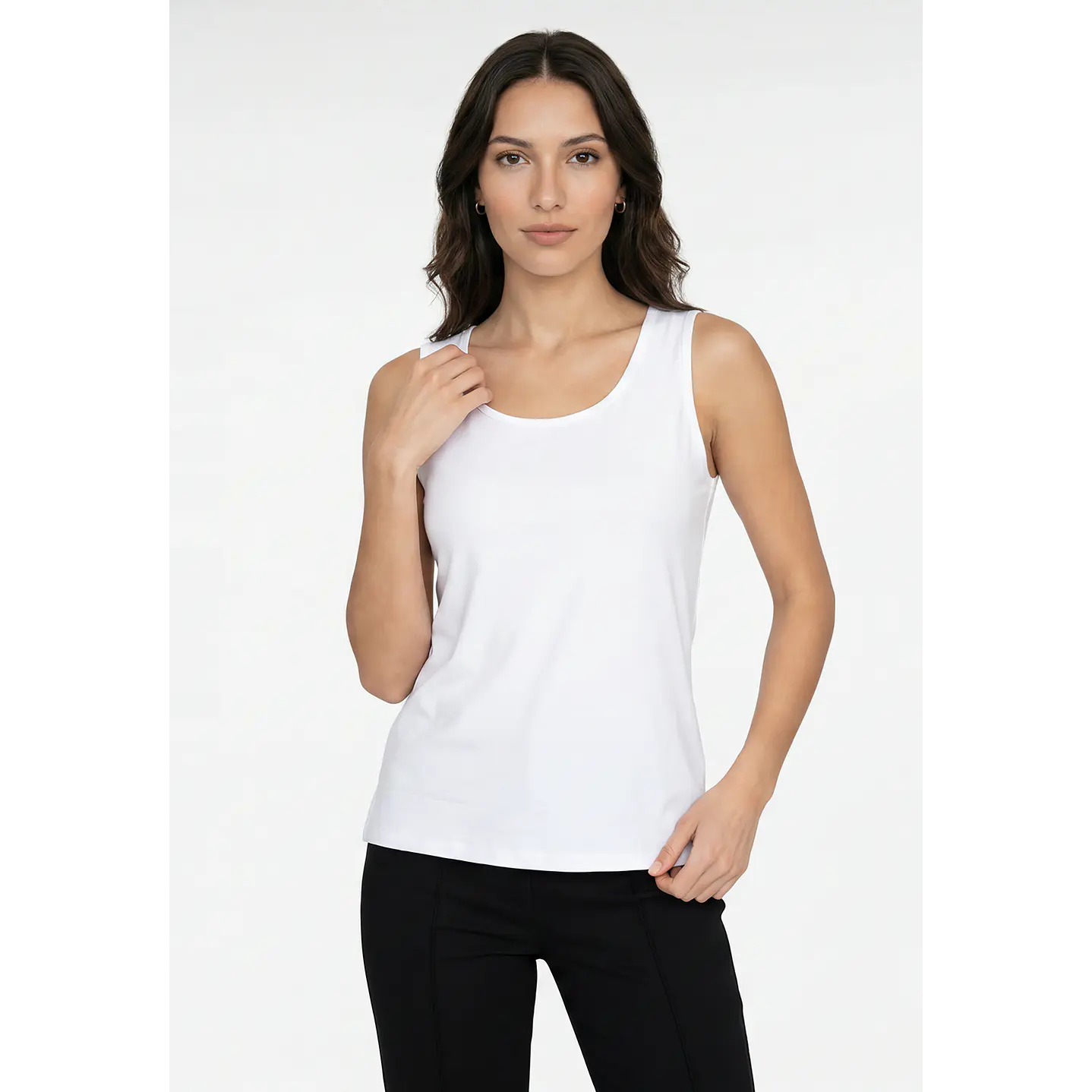 Polera Clasica Mujer Sin Manga Blanco 1