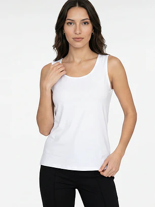 Polera Clasica Mujer Sin Manga Blanco