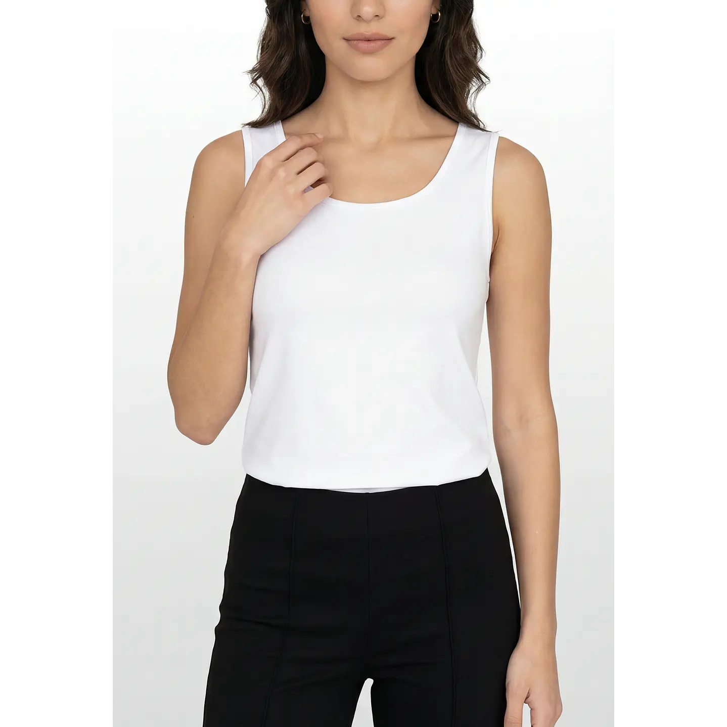 Polera Clasica Mujer Sin Manga Blanco 4