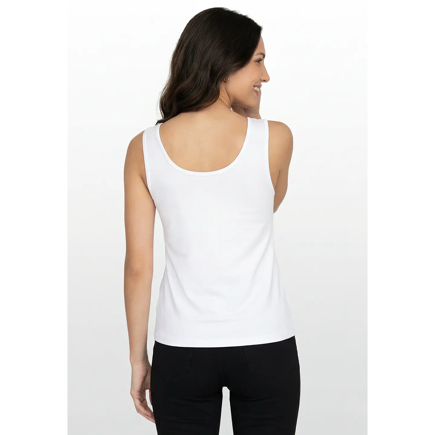 Polera Clasica Mujer Sin Manga Blanco 3