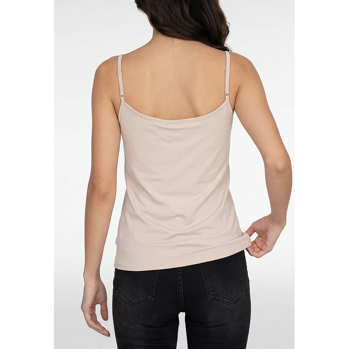 Peto Básica Mujer Sin Manga Beige 3