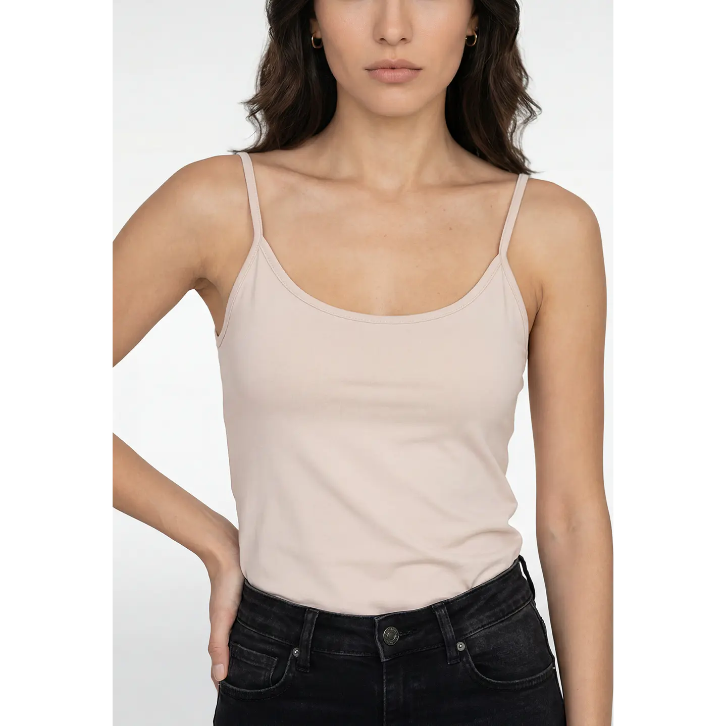 Peto Básica Mujer Sin Manga Beige 4