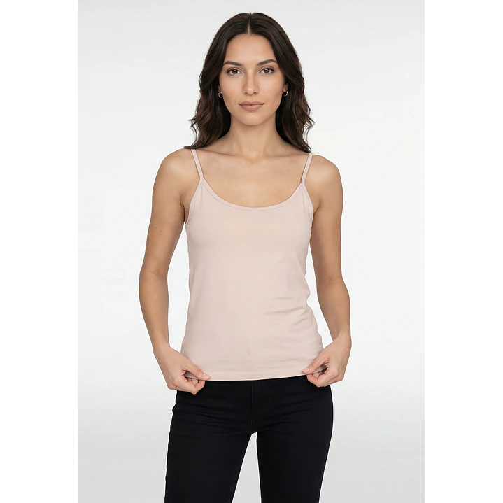 Peto Básica Mujer Sin Manga Beige 1