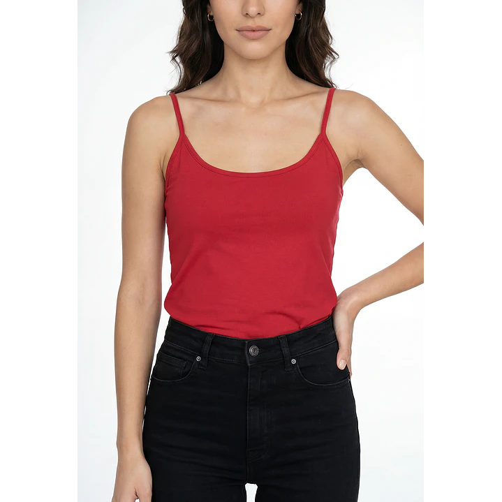 Peto Básica Mujer Sin Manga Rojo 4