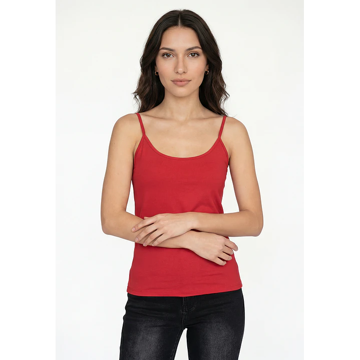 Peto Básica Mujer Sin Manga Rojo 1