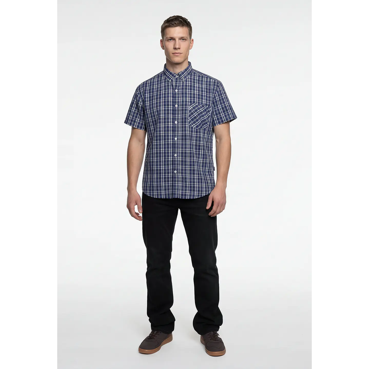 Camisa Escosesa Hombre Azul 2