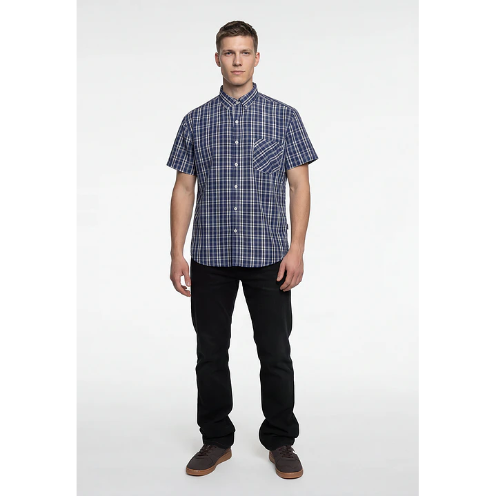 Camisa Escosesa Hombre Azul 2