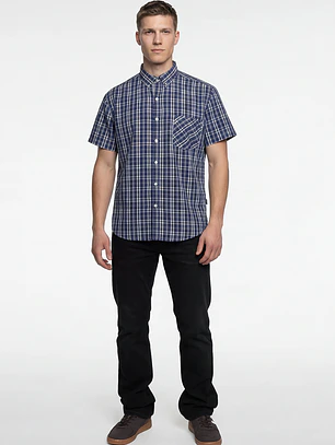 Camisa Escosesa Hombre Azul