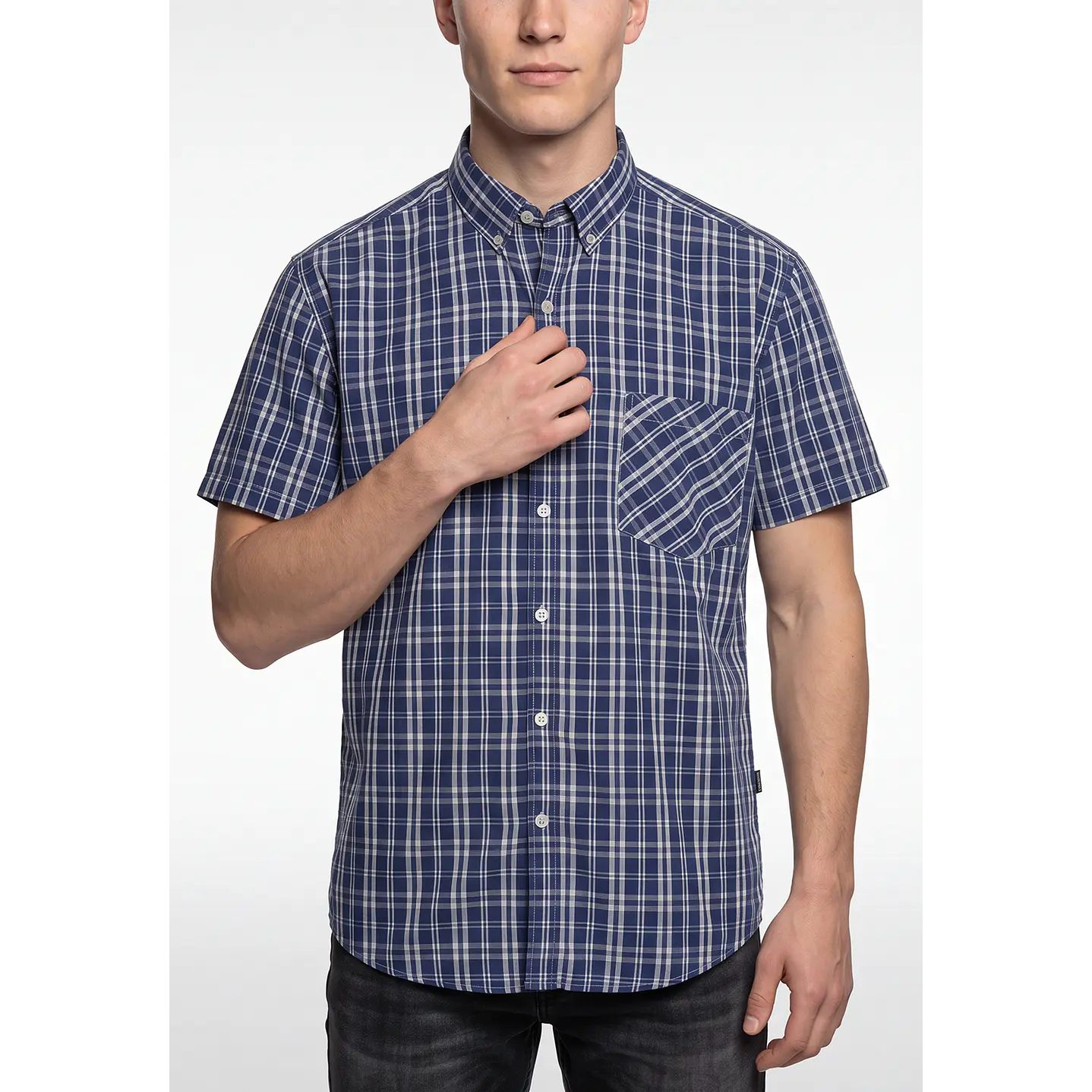 Camisa Escosesa Hombre Azul 4