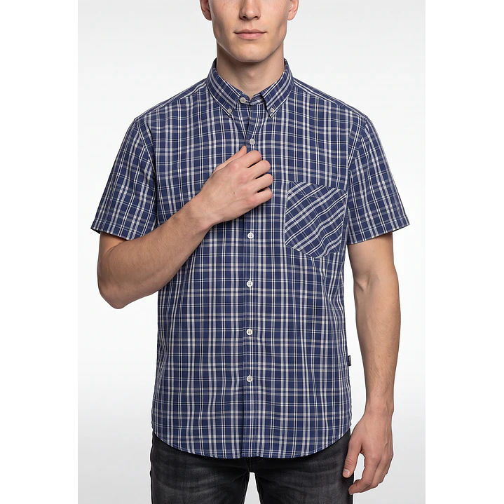 Camisa Escosesa Hombre Azul 4