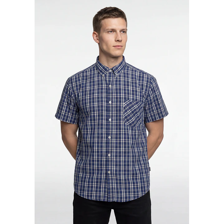 Camisa Escosesa Hombre Azul 1