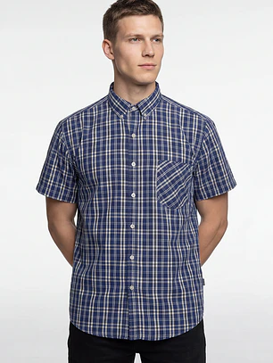 Camisa Escosesa Hombre Azul