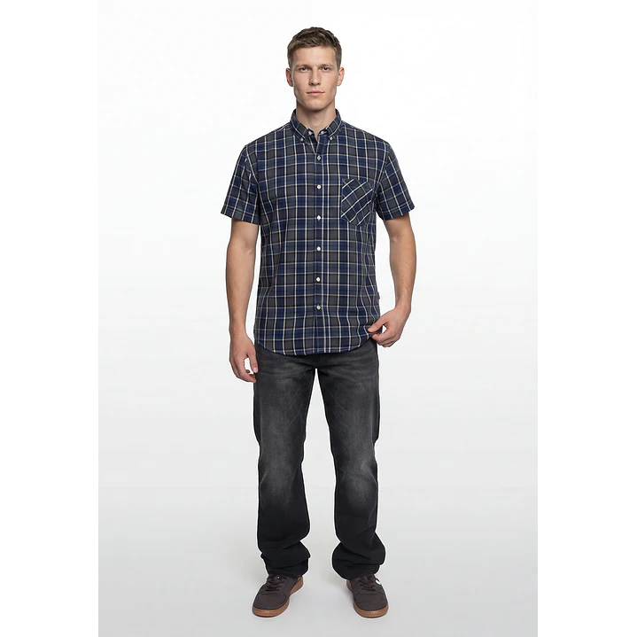 Camisa Escosesa Hombre Azul 2
