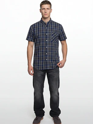Camisa Escosesa Hombre Azul