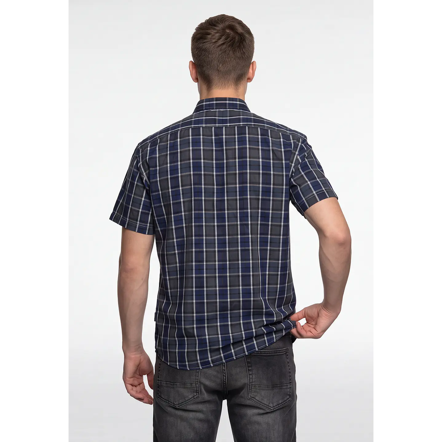Camisa Escosesa Hombre Azul 3