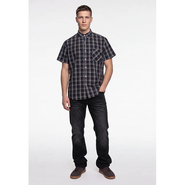 Camisa Escosesa Hombre Café 2