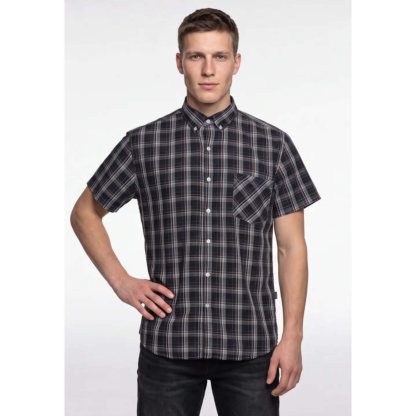 Camisa Escosesa Hombre Café 1