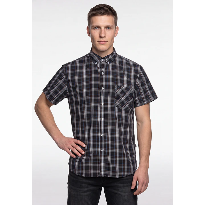 Camisa Escosesa Hombre Café 1