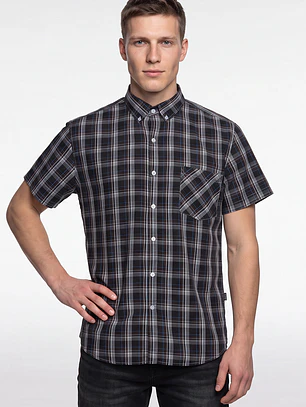 Camisa Escosesa Hombre Café