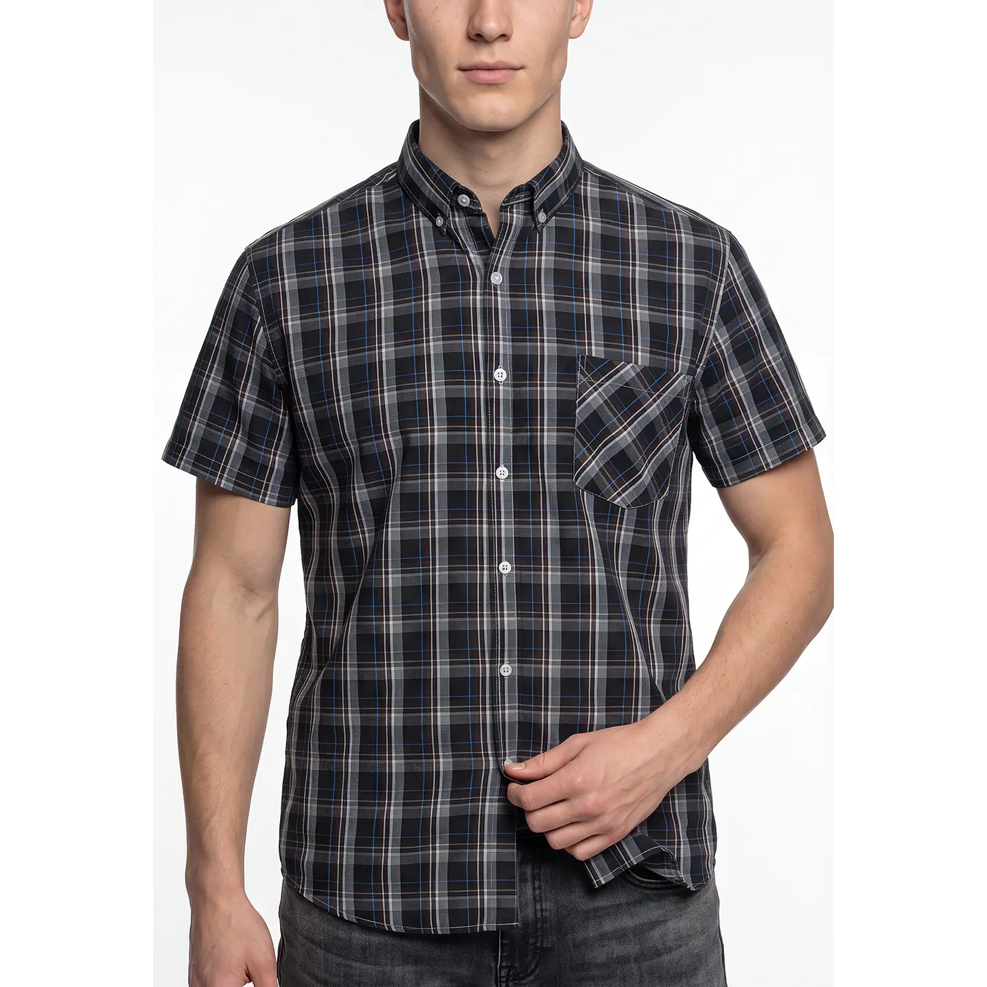 Camisa Escosesa Hombre Café 4