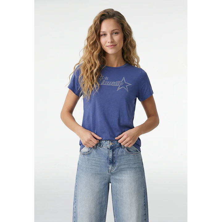 Polera Est Varios Mujer Azul 1