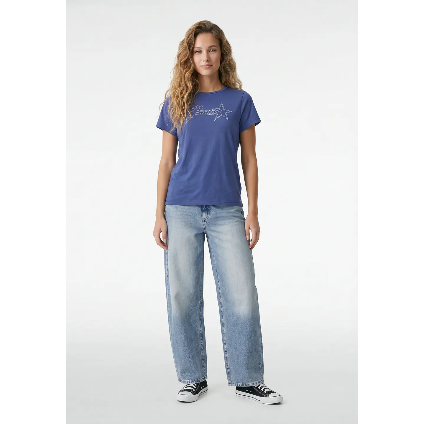 Polera Est Varios Mujer Azul 2
