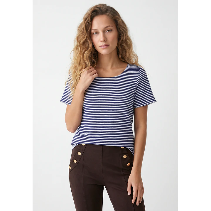 Polera Corrugado Mujer Blanco 1