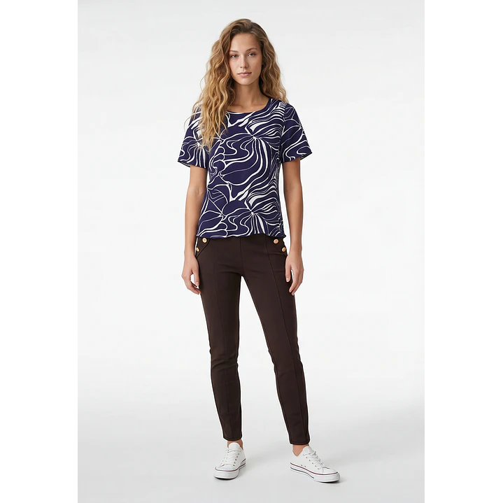 Polera Corrugado Mujer Azul 2