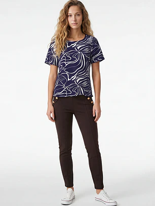 Polera Corrugado Mujer Azul