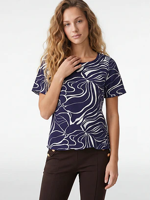 Polera Corrugado Mujer Azul