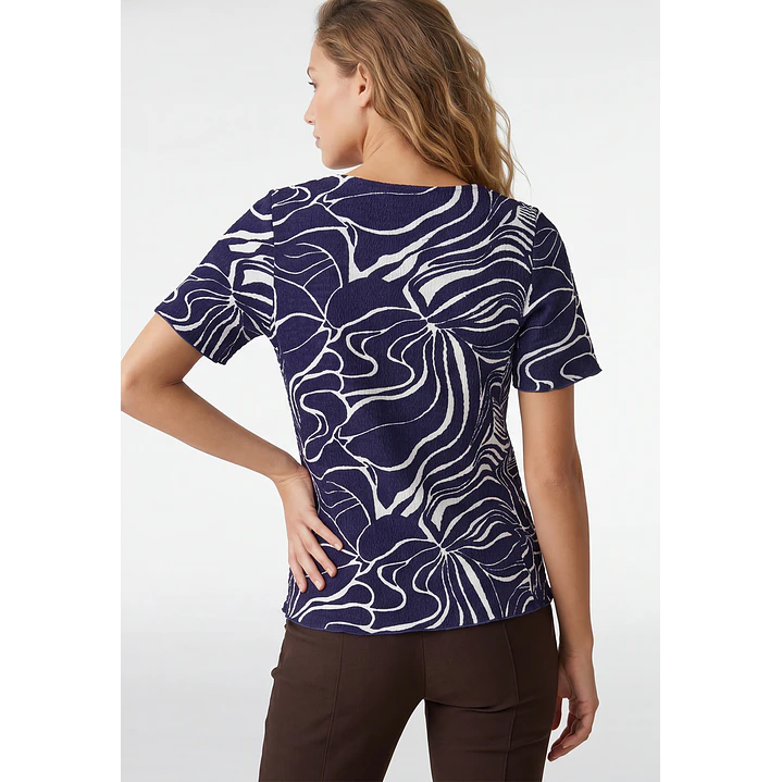 Polera Corrugado Mujer Azul 3