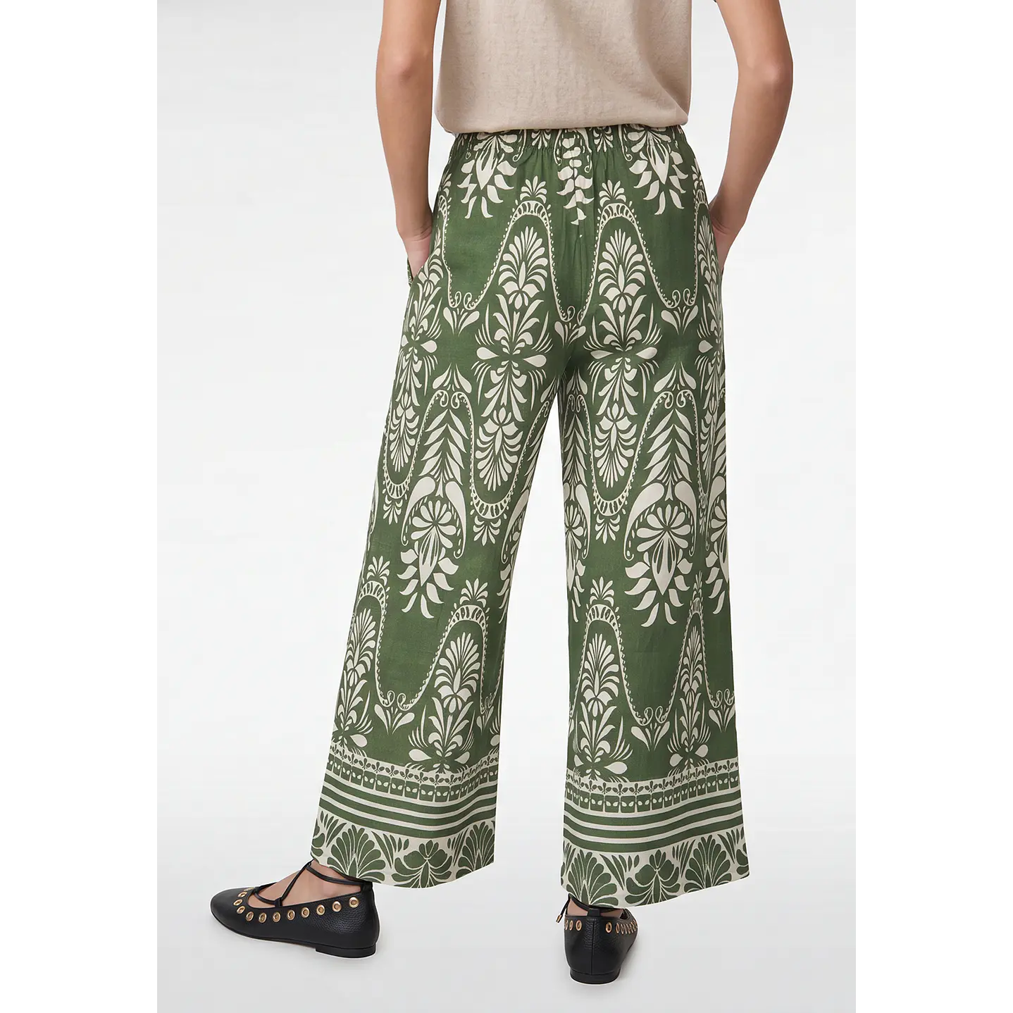 Pantalón Palazzo Mujer Verde 3