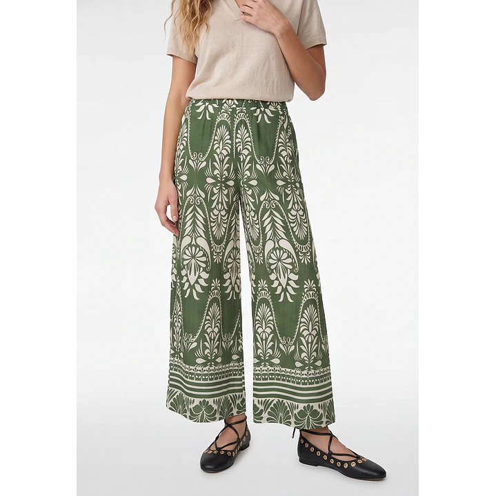 Pantalón Palazzo Mujer Verde 1