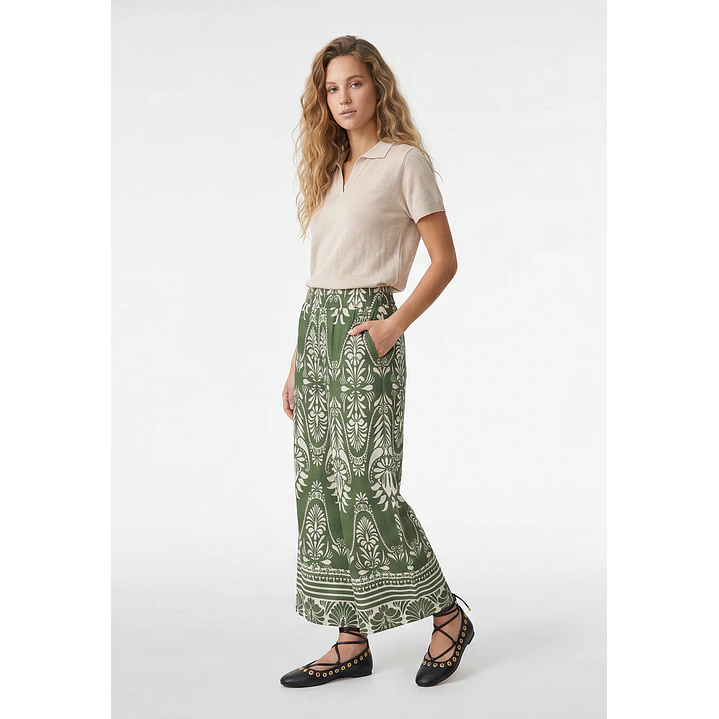 Pantalón Palazzo Mujer Verde 4