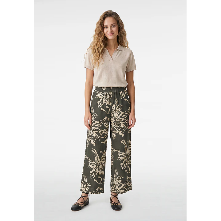 Pantalón Palazzo Mujer Kaki 2