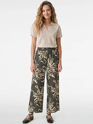 Pantalón Palazzo Mujer Kaki