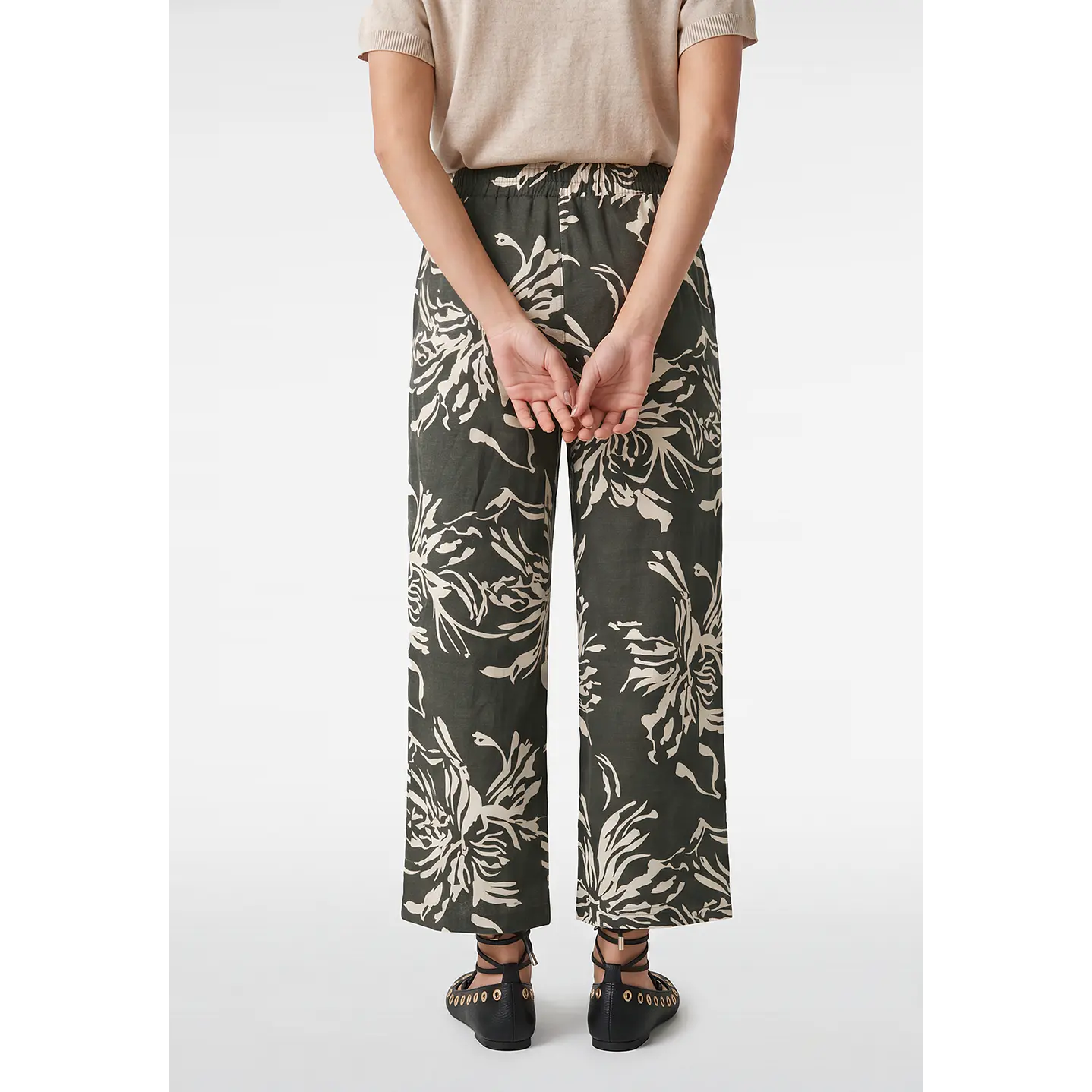 Pantalón Palazzo Mujer Kaki 3